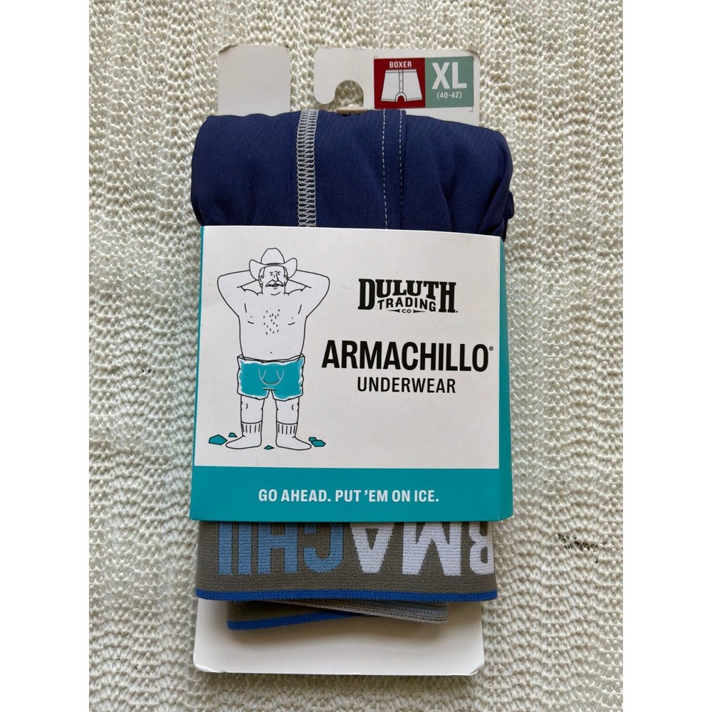 Duluth Trading Armachillo Cooling Boxers Men's XL 40-42 Navy Blue Underwear NWT